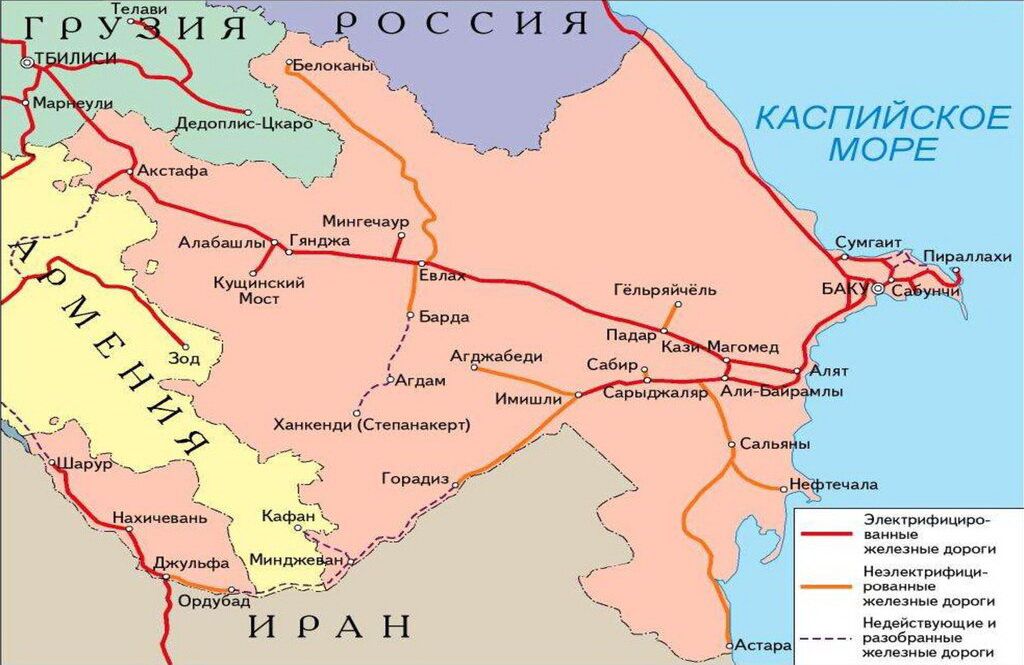 железная дорога Азербайджана